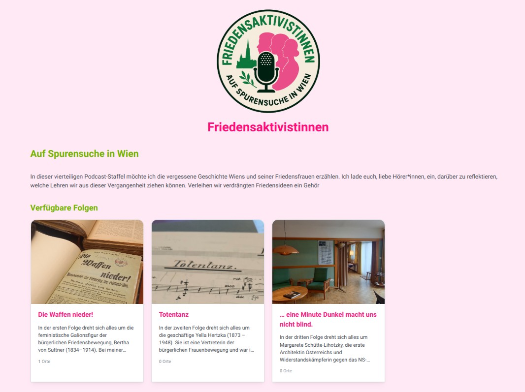 Audiowalk Friedensaktivistinnen Screenshot